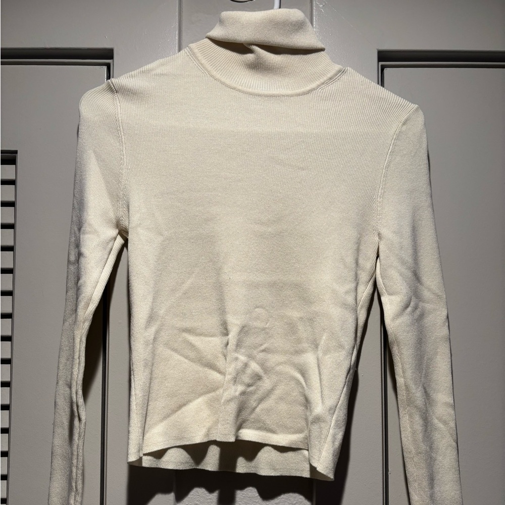 Zara Cream Long Sleeve turtleneck sweater